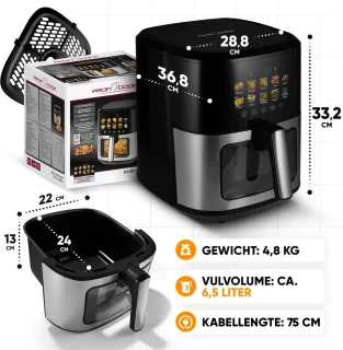 ProfiCook PC-FR 1286 H friteuse 6,5 l zwart/roestvrijstaal