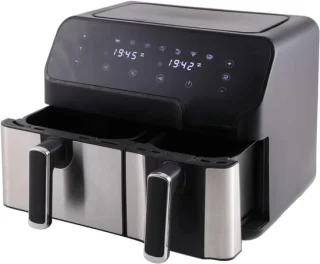 Qin® dubbele airfryer 9 l zwart