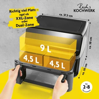 Rachs KOCHWERK Vario-dubbelkamer Airfryer 9L