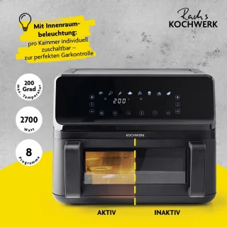 Rachs KOCHWERK Vario-dubbelkamer Airfryer 9L