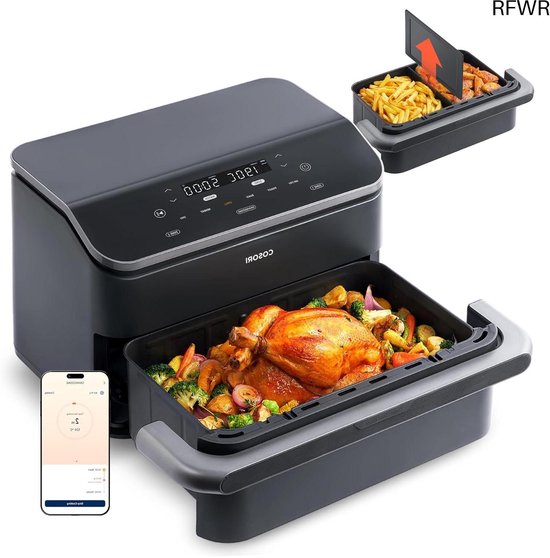 RFWR® Twee Kamers Heteluchtfriteuse 10L