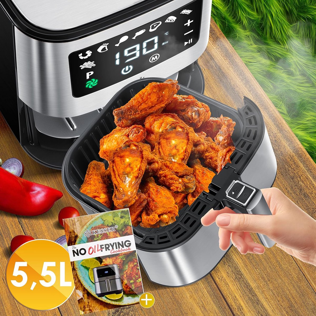 Wat vinden we goed aan de RFWR® XXL Heteluchtfriteuse 5,5L