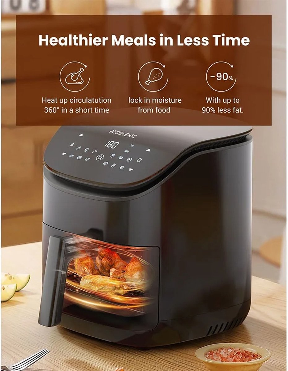 RM Store® Digital Airfryer 1500W Zwart 34x25x32 cm
