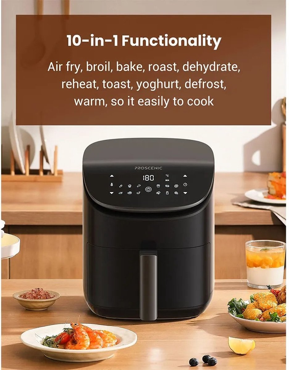 RM Store® Digital Airfryer 1500W Zwart 34x25x32 cm