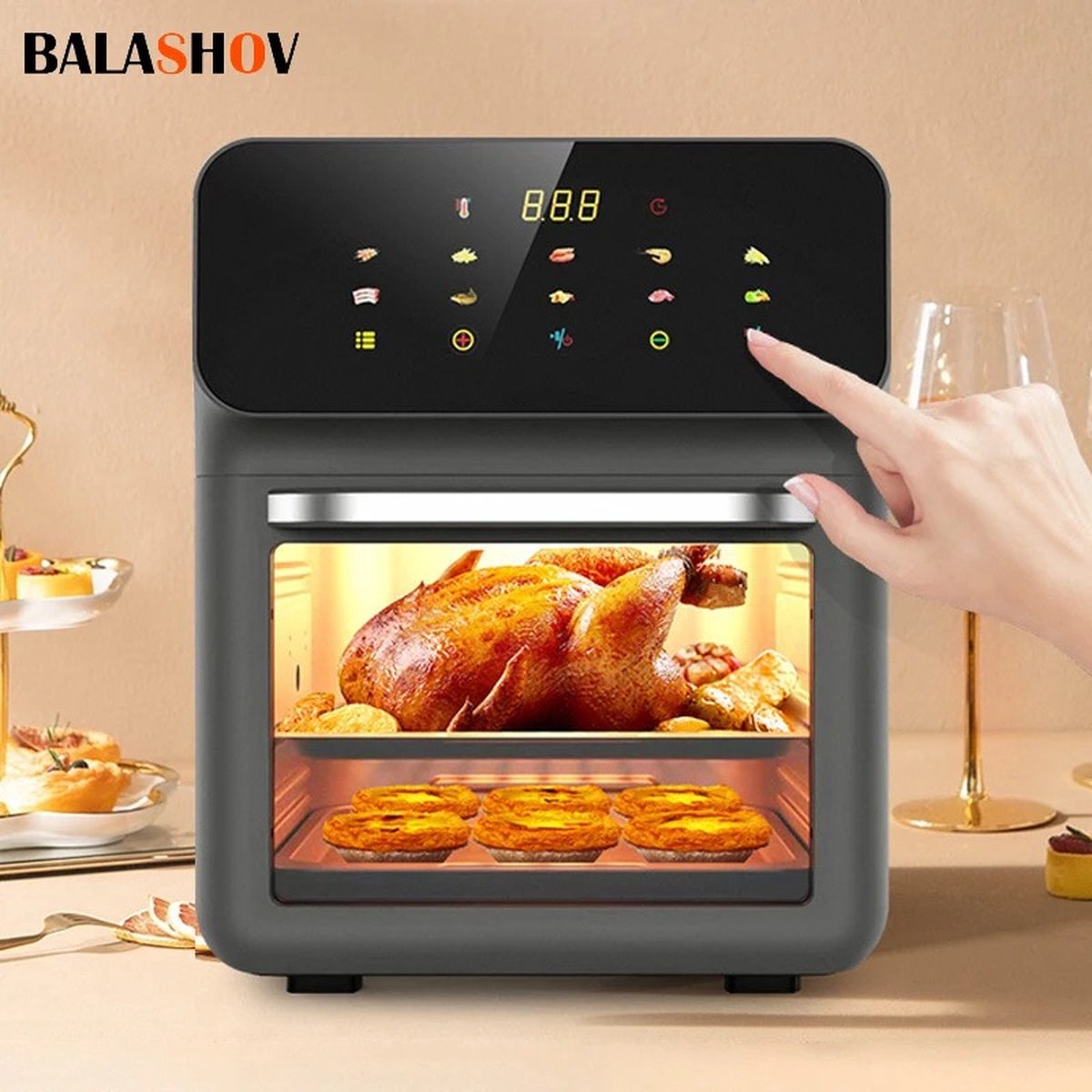 RM Store elektrische luchtfriteuse 10L 1350W zwart