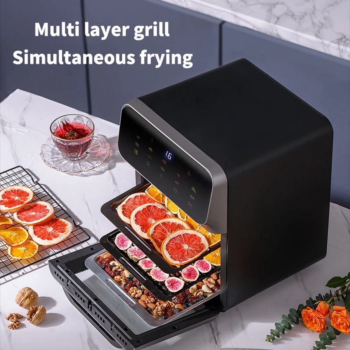 RM Store elektrische luchtfriteuse 10L 1350W zwart
