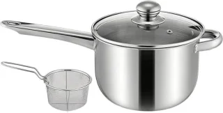 Roestvrijstalen mini friteuse zilver