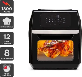 Royal Swiss Airfryer Oven 12L Zwart/RVS