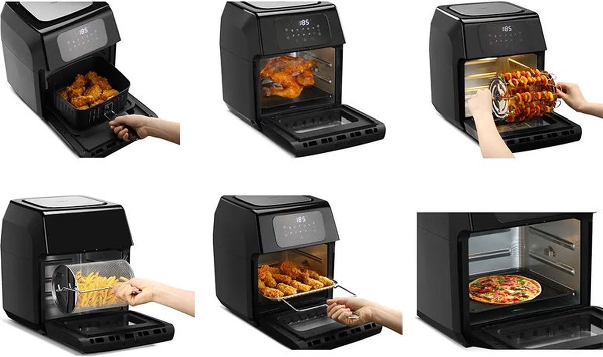 Royal Swiss Airfryer Oven 12L Zwart/RVS