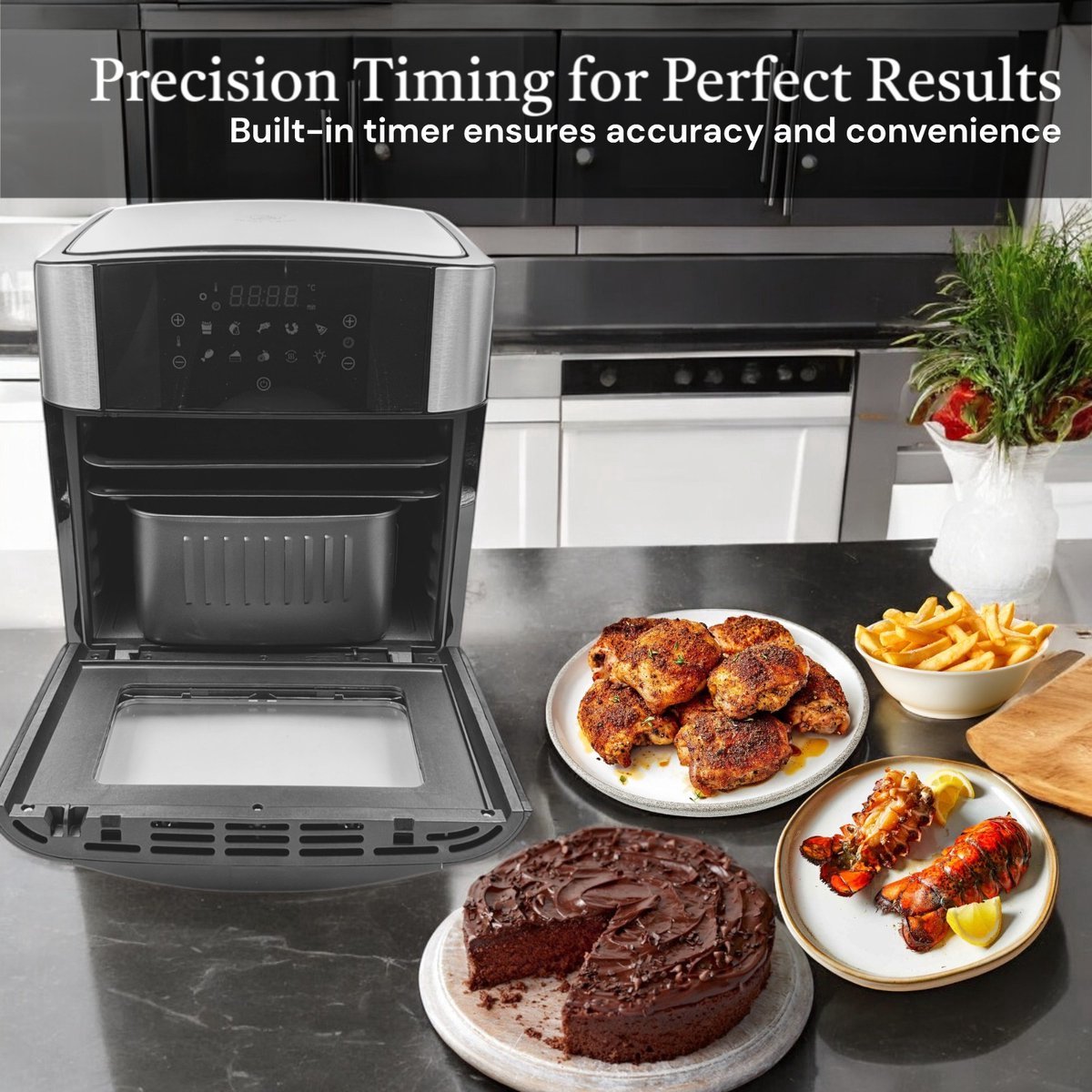 Royal Swiss Airfryer Oven 16L Zwart/RVS