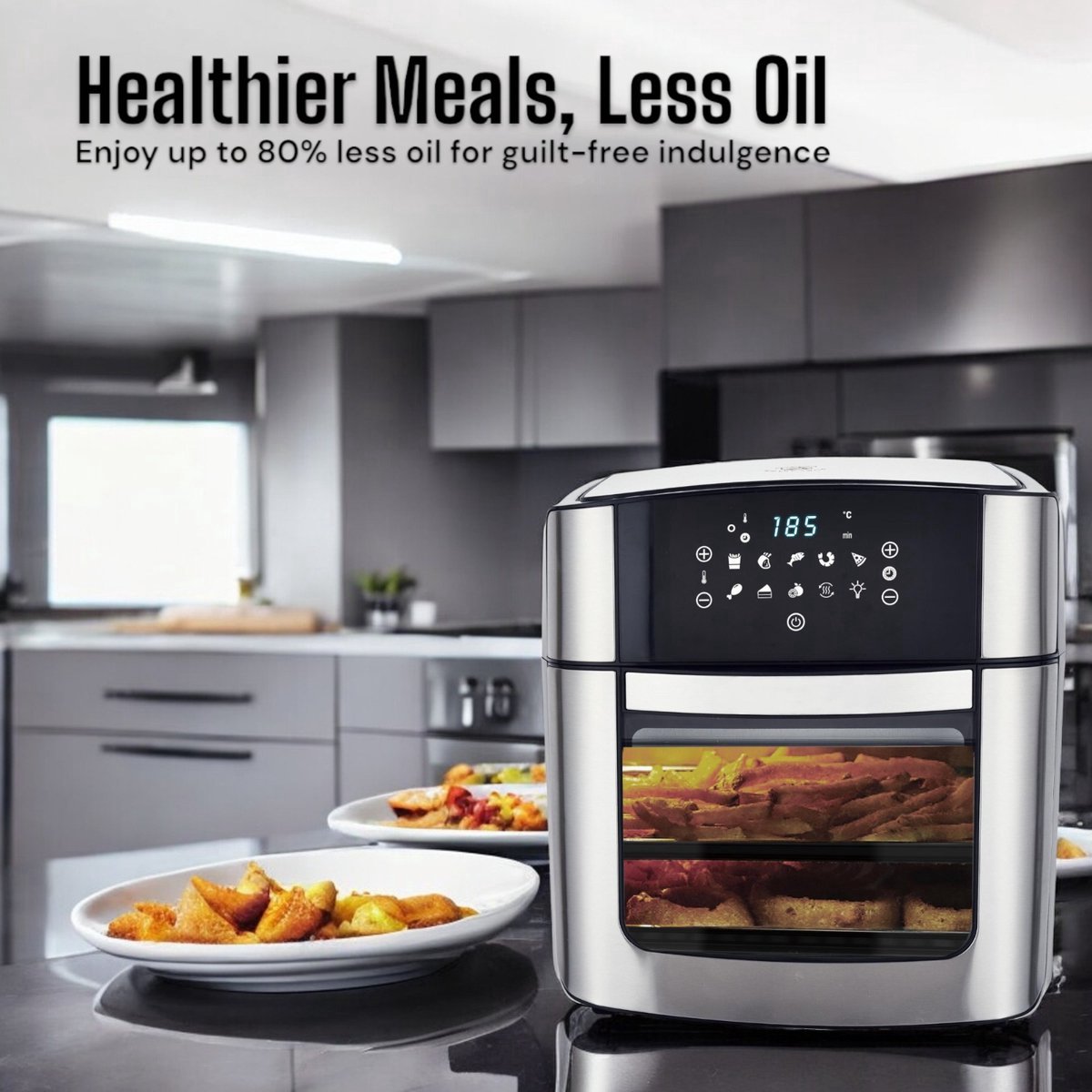 Royal Swiss Airfryer Oven 16L Zwart/RVS