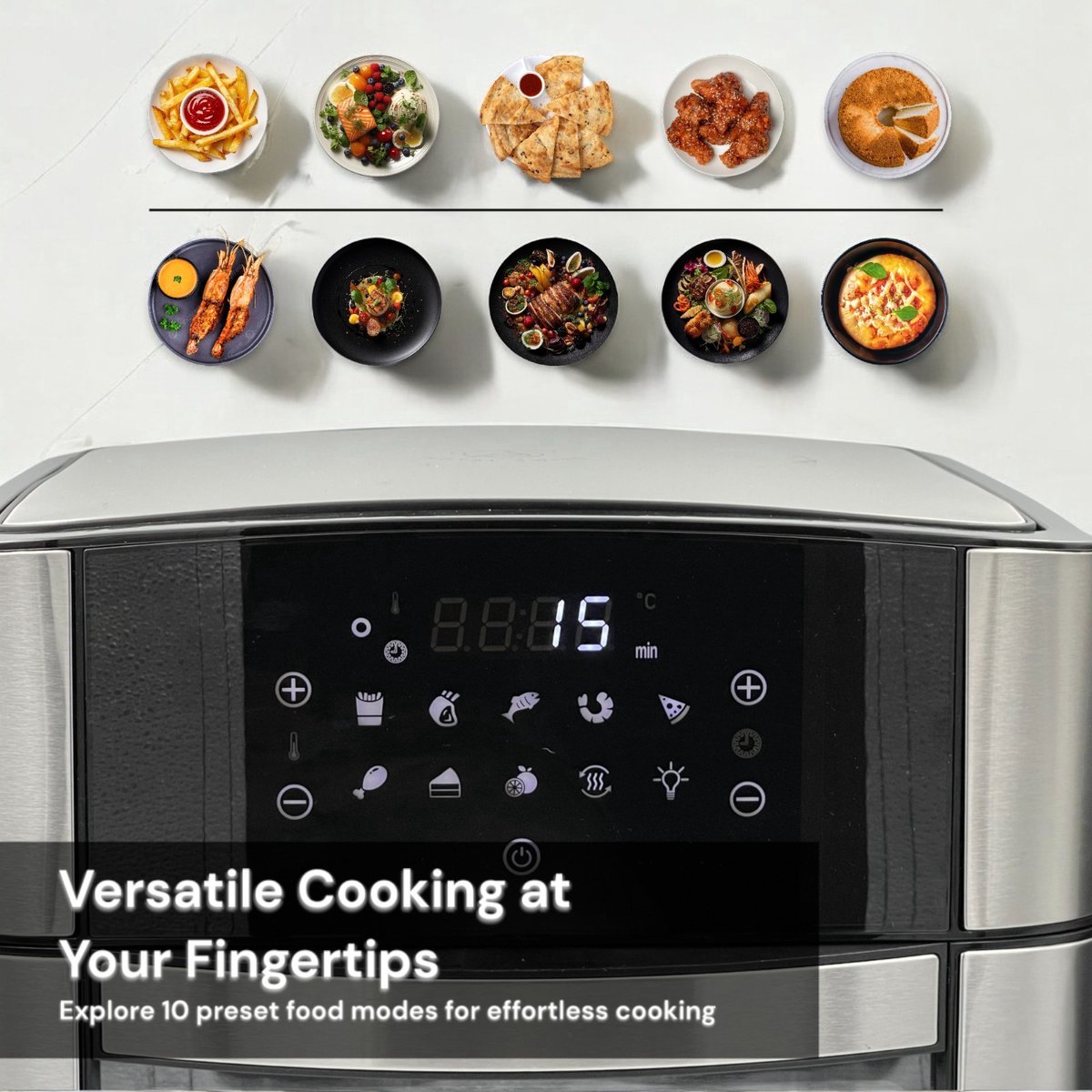 Royal Swiss Airfryer Oven 16L Zwart/RVS