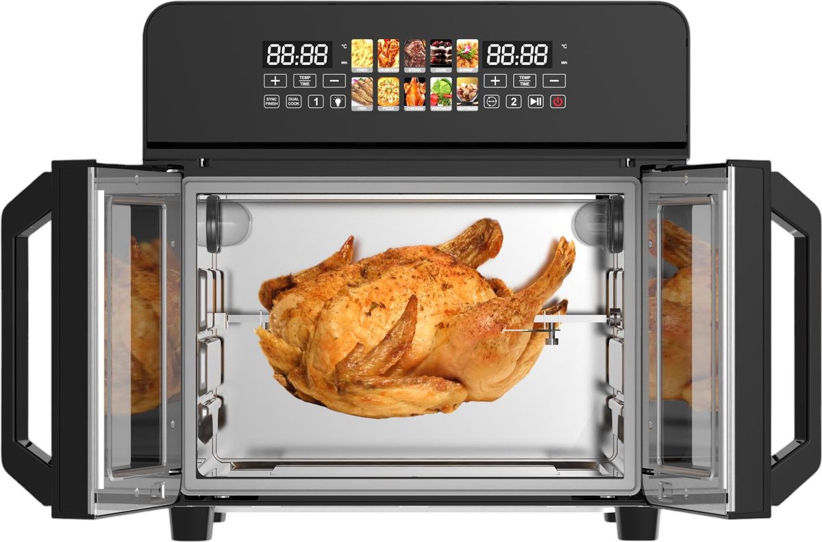 Royal Swiss Airfryer Oven 23L Zwart/RVS