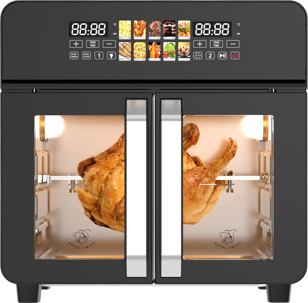 Royal Swiss Airfryer Oven 23L Zwart/RVS