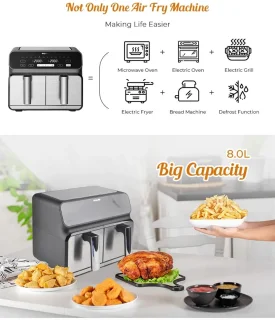Royal Swiss® Dubbele Airfryer Heteluchtfriteuse