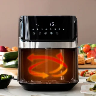 Royalty Line AF21708D Airfryer XXL 6.5L Zwart/RVS