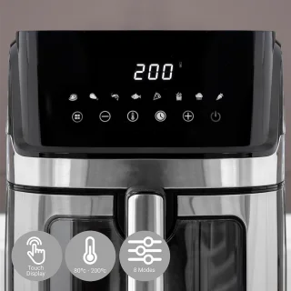 Royalty Line AF21708D Airfryer XXL 6.5L Zwart/RVS