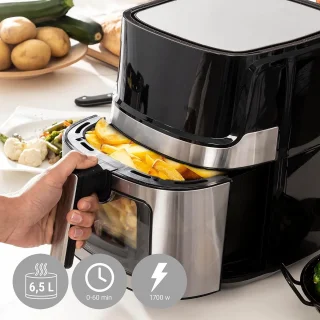 Royalty Line AF21708D Airfryer XXL 6.5L Zwart/RVS