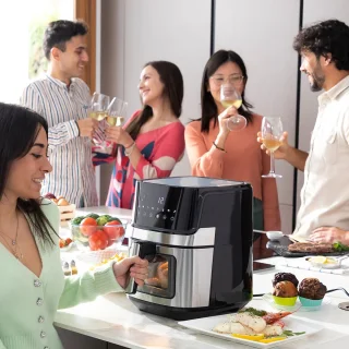 Royalty Line AF21708D Airfryer XXL 6.5L Zwart/RVS