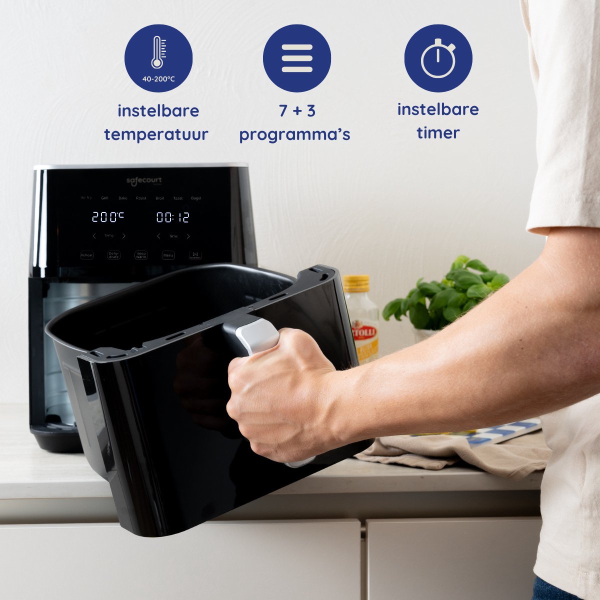 Safecourt Kitchen Airfryer XXL 7L Zwart