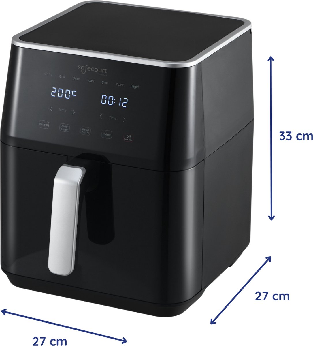 Safecourt Kitchen Airfryer XXL 7L Zwart