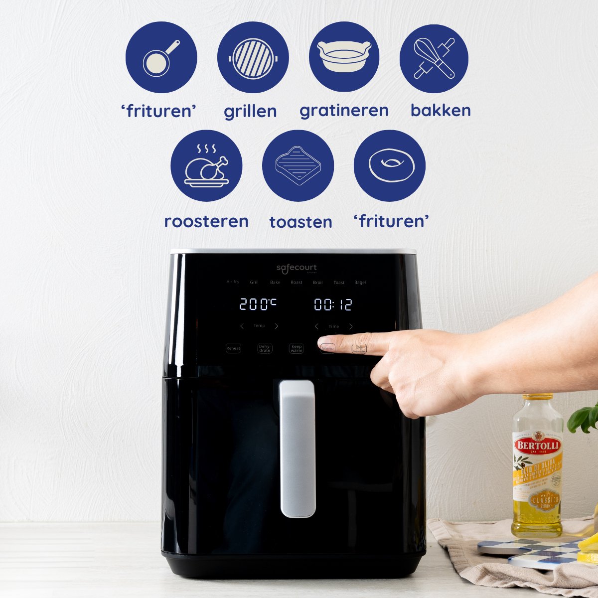 Safecourt Kitchen Airfryer XXL 7L Zwart