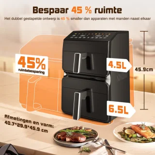 Saikefy Airfryer XXL Double Stack