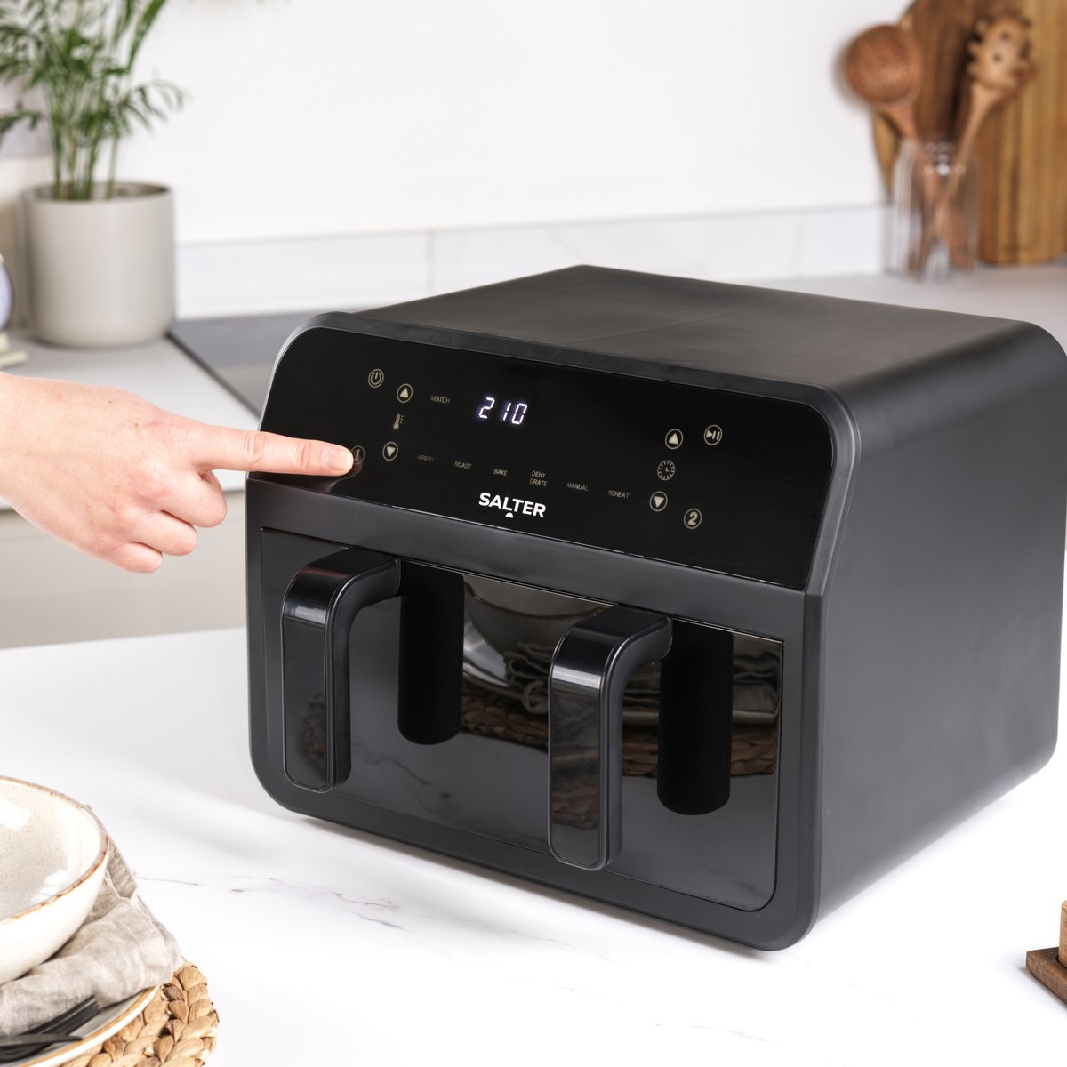 Wat vinden we goed aan de Salter Dual View luchtfriteuse