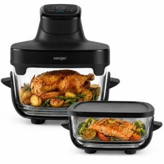 Seeger ClearFry glazen airfryer zwart