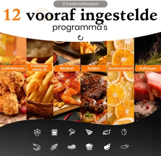 Sinaopus 8001-9L Digitale Airfryer XXL Heteluchtfriteuse