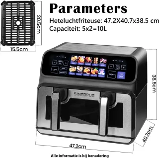 Sinaopus 802 XXL 9L Airfryer