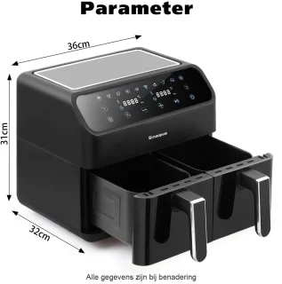 Sinaopus 901 Airfryer XXL 10L Digitale Heteluchtfriteuse