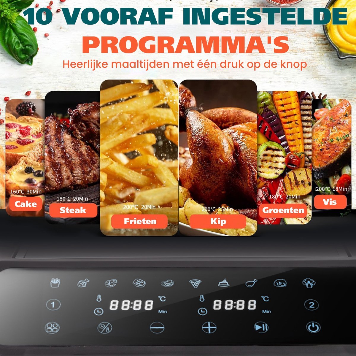 Sinaopus 901 Digitale Airfryer XXL 11L met Dubbele Mand