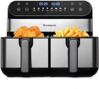 Sinaopus 920 Digitale Airfryer XXL 9L met Dubbele Mand