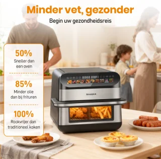 Sinaopus 922 Digitale Airfryer XXL 10L Dubbele mand