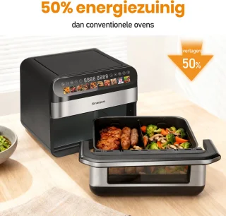 Sinaopus 922 Digitale Airfryer XXL 10L Dubbele mand