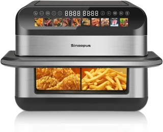 Sinaopus 922 Digitale Airfryer XXL 10L Dubbele mand