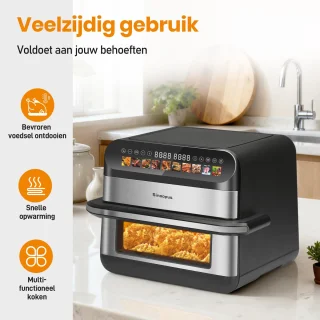 Sinaopus 922 Digitale Airfryer XXL 10L Dubbele mand