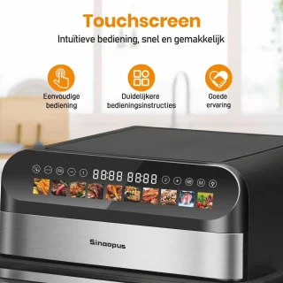 Sinaopus 922 Digitale Airfryer XXL 10L Dubbele mand