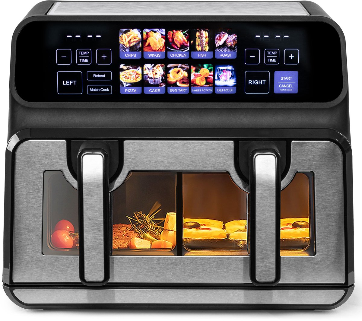 De Sinaopus Airfryer XXL 9L 802 DualMand in één oogopslag