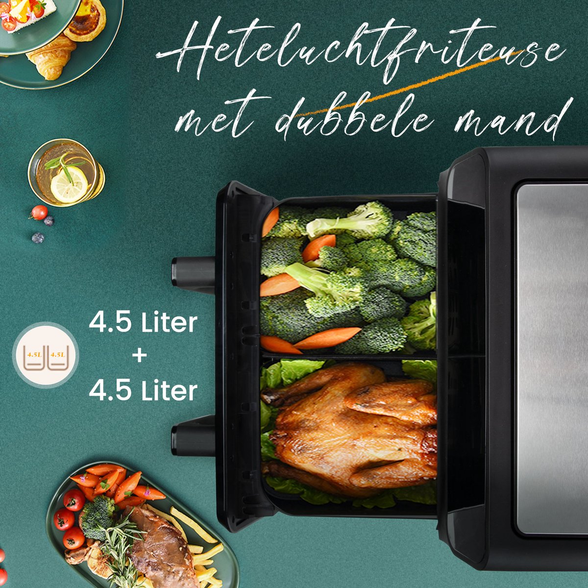 Wat vinden we goed aan de Sinaopus Airfryer XXL 9L 802 DualMand