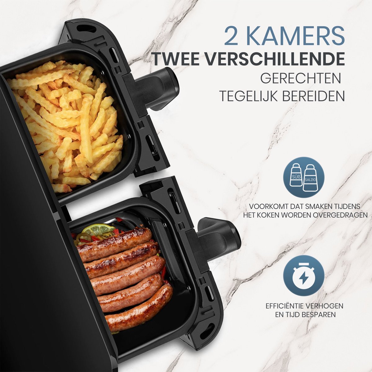 Wat vinden we goed aan de Sinaopus Digitale Airfryer XXL 10L 920 DualMand