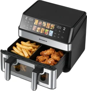Sinaopus XXL Airfryer 8.5L met dubbele mand