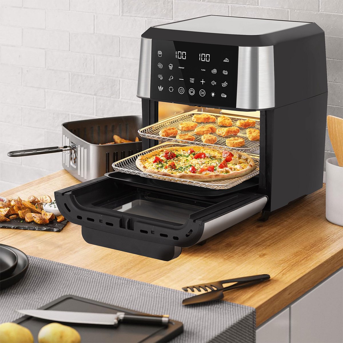 Wat vinden we goed aan de Sinaopus XXL Airfryer & Mini Oven 12L inclusief 4 accessoires