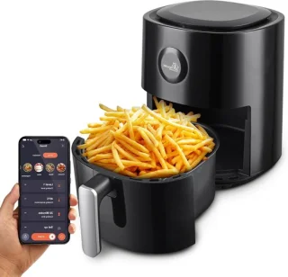 Smart Airfryer heteluchtfriteuse 4 liter zwart
