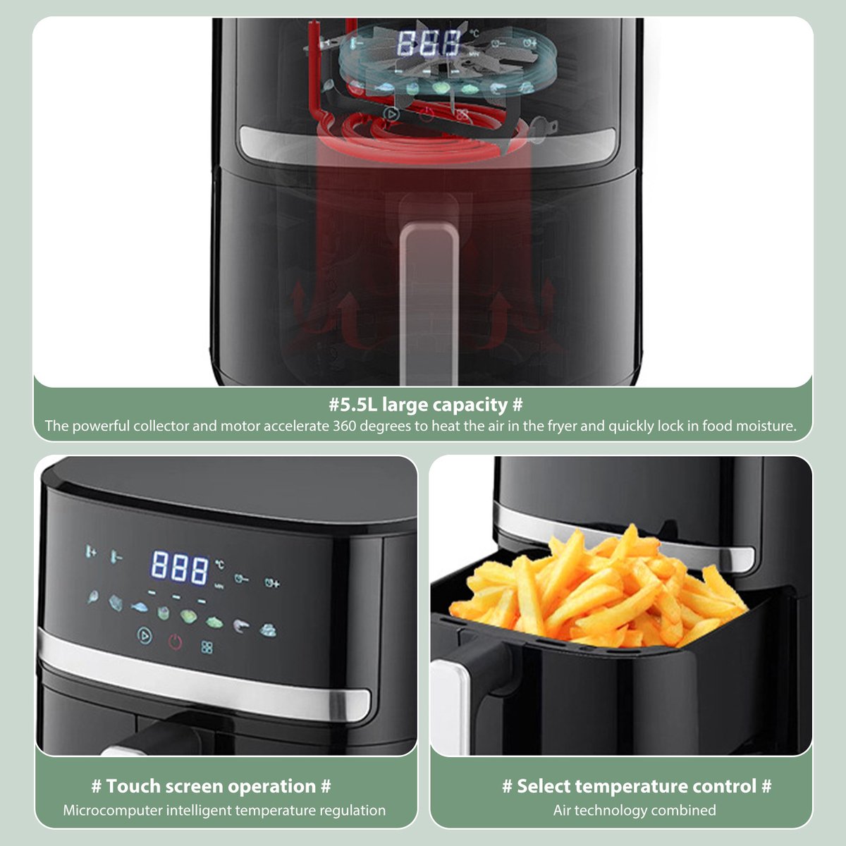 Smart Multi-Air Fryer 1400W EU Version Black