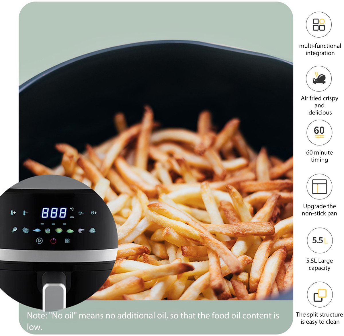 Smart Multi-Air Fryer 1400W EU Version Black