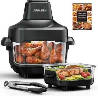 SnelShoppen - Airmsen Heteluchtfriteuse 4,5 l + 1,2 l dubbele container, 1500 W
