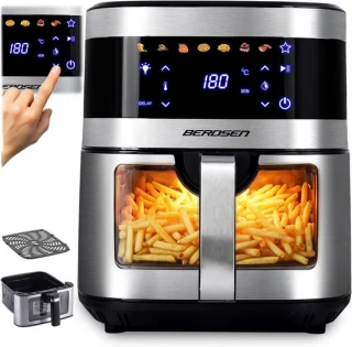 SnelShoppen XXL Airfryer 9.1 liter met kijkvenster en touchscreen