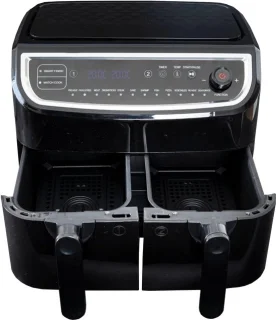 SnelShoppen XXL dubbele airfryer 9L 2400 watt met 2 baskets